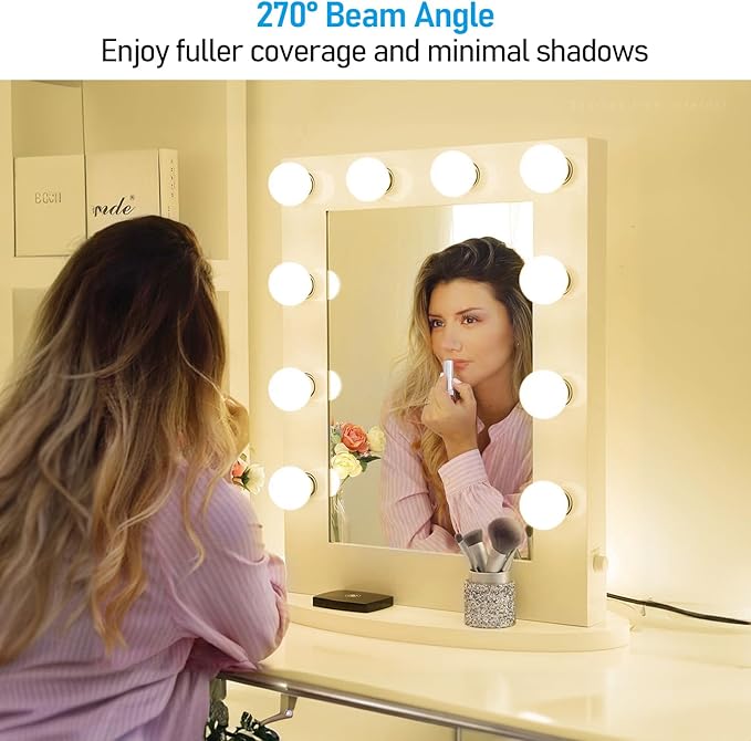 TORCHSTAR 12-Pack G25 LED Light Bulbs, 5W 40W Equivalent, Dimmable 450LM Globe Light Bulbs, 3000K Warm White, E26 Base Decorative Bulb, for Bathroom Vanity or Mirror, UL Listed