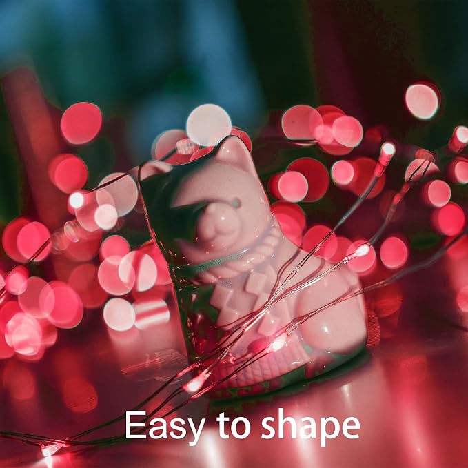 16 Pack 30 Led Fairy Lights Battery Operated String 10 Feet Waterproof Twinkle Mason Jar Silver Wire Firefly for Christmas Red