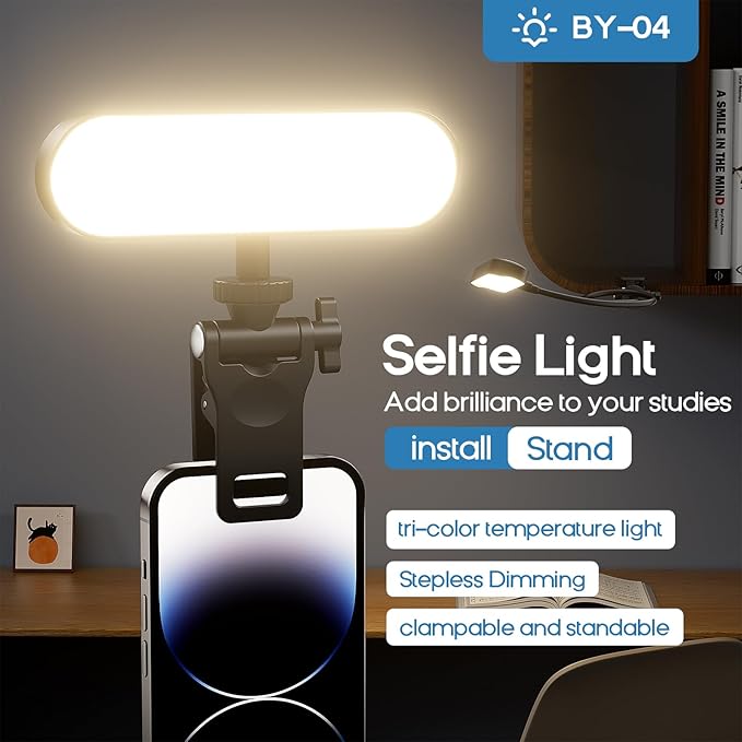 Video Conference Lighting,Rechargeable LED Streaming Light, 360° Rotatable Zoom Lighting for Computer,Eye Caring Webcam Laptop Ring Light for Video Calls/Zoom Meetings/Video Recording