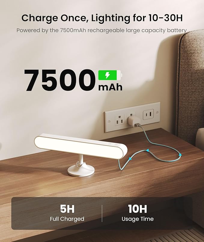 Wall Sconces Rechargeable 7500mAh Battery Operated Wall Lights Cordless LED Wall Lamp, Touch and Remote Control, 3 Colors Wall Lamps 360° Rotate Dimmable Brightness with 15 RGB Colors