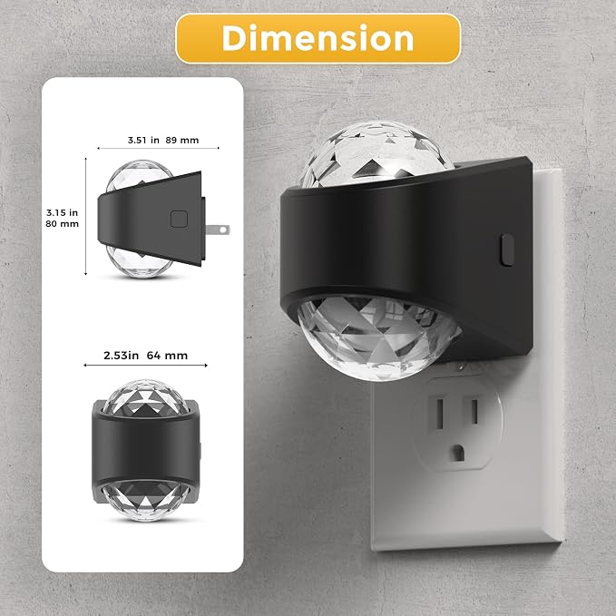 L LOHAS LED Night Lights Plug into Wall, Projector Night Light | Dusk to Dawn Sensor,5000K Daylight White Nightlight for Kids Playroom Home Theater Party