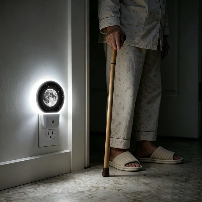 Decorative Night Lights Moon Plug-in Nightlight Auto Light Sensors | Celestial Body Night Lights Plug into Wall LED Lamp Dusk-to-Dawn Auto Sensor for Bedroom Kitchen Toilet Hallway