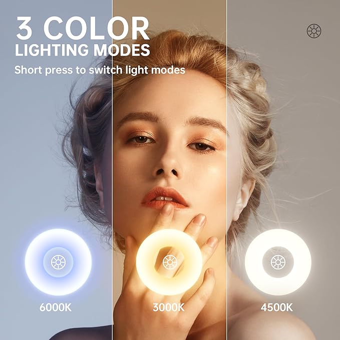Hasipu Vanity Mirror with Lights and Bluetooth Speaker, 13.8"× 18" Arched LED Makeup Mirror, Lighted Makeup Mirror with Lights, Smart Touch Control Dimmable 3 Modes Light 360°Rotation White