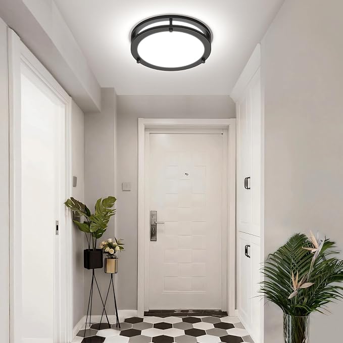 LED Ceiling Light with Remote 2 Pack 10 Inch Flush Mount Ceiling Light Fixture,18W 3000K-6000K Adjustable Color Temperature,Dimmable Lighting Fixtures for Kitchen Bedroom Hardwired Installation