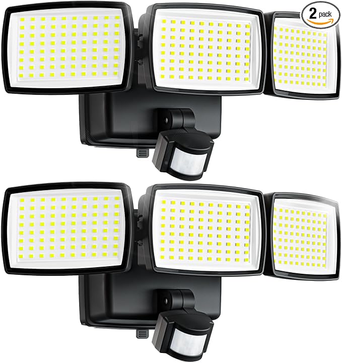 AIXPI Battery Powered Motion Sensor Outdoor Lights, 1500LM Flood Lights, IP65 Waterproof Security Motion Detector Light Wireless for Outside, Yard 2Pack