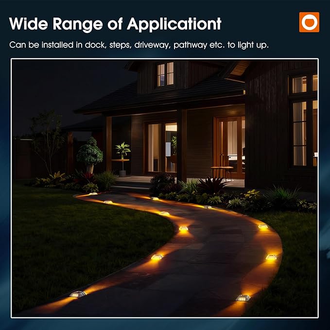 addlon Solar Dock Lights Marine 1 Pack, 2CCT Outdoor Driveway Marker Deck Lights, IP67 Waterproof, Solar Powered Deck Light for Pathway Warning Step Sidewalk Patio, Warm White & Cool White, FCC