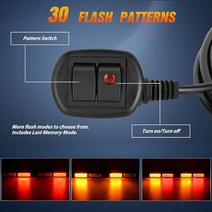 Nilight 40LED Amber Red Emergency Strobe Traffic Advisor Light Bar with Suction Cups Dash Safety Warning Hazard Flashing Lights Interior Front/Rear Windshield for Trucks Construction Vehicles | with Suction Cups Dash Safety Warning Hazard Flashing Ligh...
