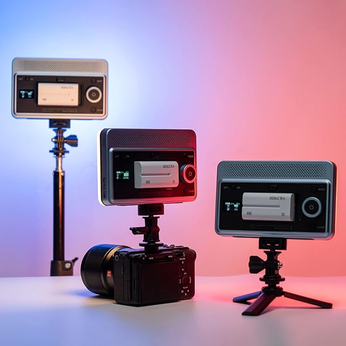 VILTROX RGB Led Panel Light, Smartphone Control Full Color On Camera LED Photography Light, 2600K-6800K Dimmable LED Video Light, with NP-F550 Battery (Sprite 15C)