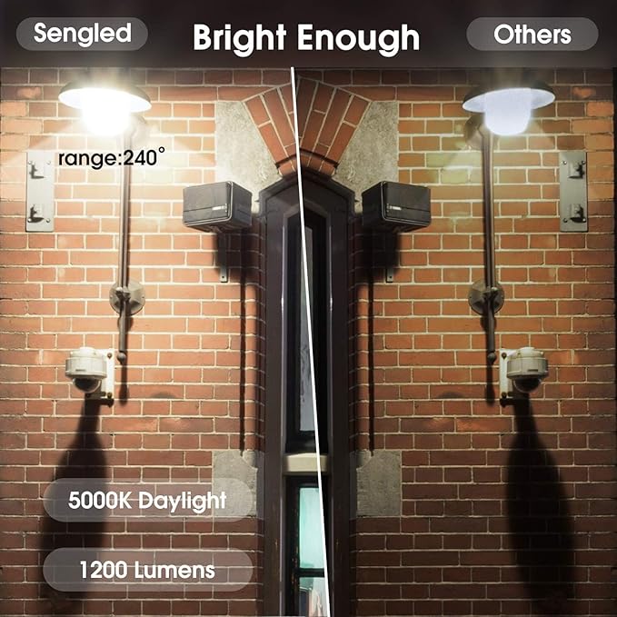 Sengled Dusk to Dawn Light Bulbs Outdoor, A19 LED Sensor Bulbs 6 Pack, 5000K Daylight 1200 Lumens, 75W Equivalent 10.5W, E26 Base Automatic On/Off Photocell Light Bulbs for Porch and Garage