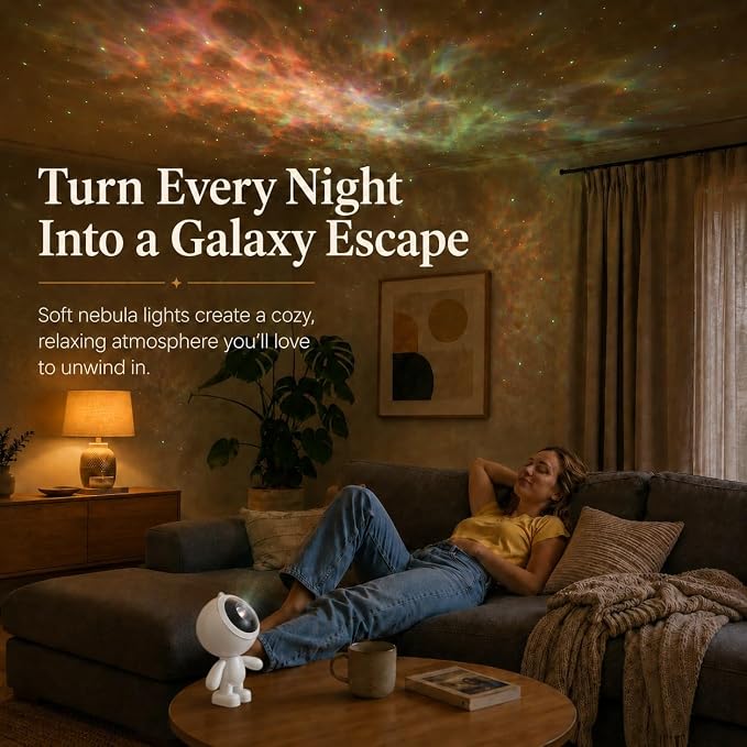AIRIVO Dreamer Star Projector for Kids Bedroom, Cute Galaxy Night Light with Bluetooth Speaker, 8 White Noise Sounds, Remote Timer, Adjustable Head, Birthday Gift for Boys Girls Teens