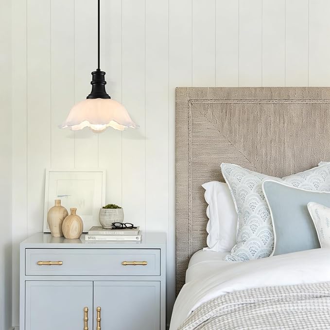 White Pendant Light, Kitchen Pendant Light Over Island, Island Lights for Kitchen, Flower Pendant Light Fixture, Vintage Pendant Lighting for Kitchen Island, Dining Room