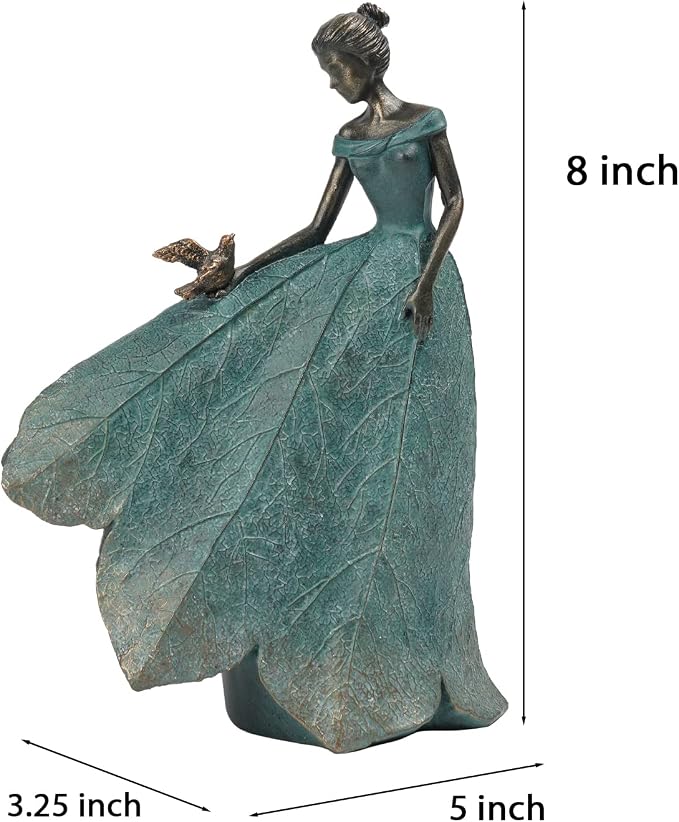 Guichifun Fairy Statue, Leaf Angel Girls, 5.5 x 3.25 x 8 Inch