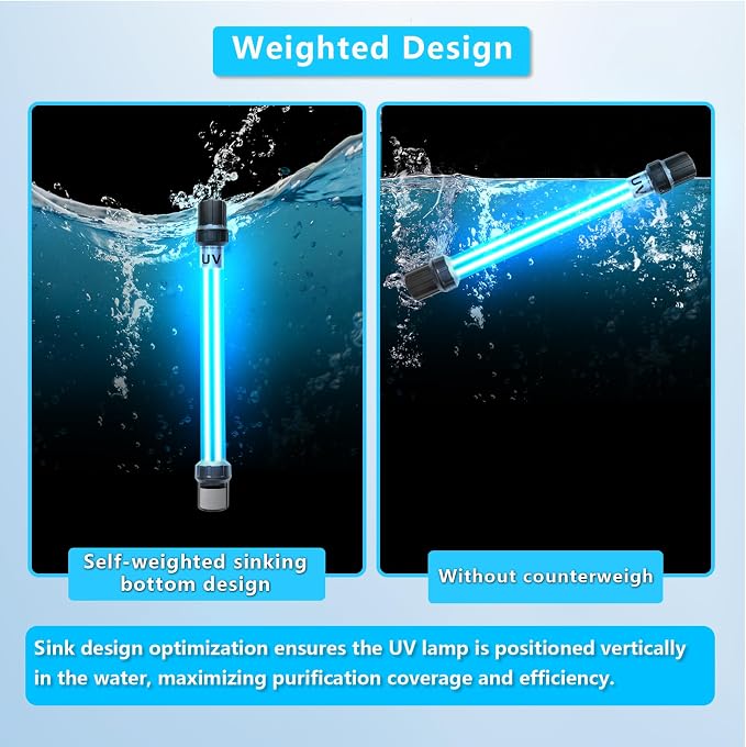 32W Aquarium UV Light for 200-3000 Gallon, Pond UV Light with 17FT Cord | UV Pond Water Clarifier for Koi Pond, Swimming Pool, Spa, Large Fish Tank, Cold Plunge UV Light for Pond Algae Control