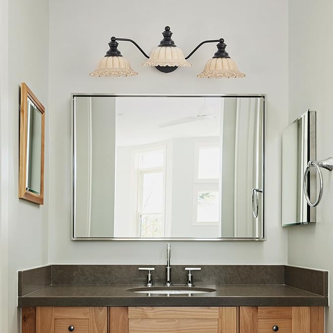 Black Bathroom Vanity Light 3 Light