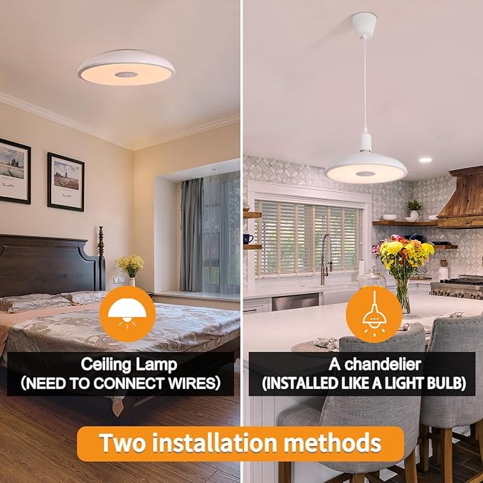 Smart Waterproof LED Flush Mount Ceiling Light Fixture,with Bluetooth Speaker,11 Inch,18 watt,Dimmable Music Lamp,RGB Color Changing Light with Remote Control,for Bathroom,Shower,Bedroom