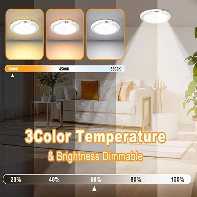 LINEWAY Rechargeable Motion Sensor Ceiling Light with Remote,Battery Operated LED Ceiling Lights 3 Colors Dimmer 7.5'' Wireless Closet Light Magnetic Motion Activated Shower Light for Shed Pantry | Battery Operated LED, 3 Colors Dimmer, Wireless with R...