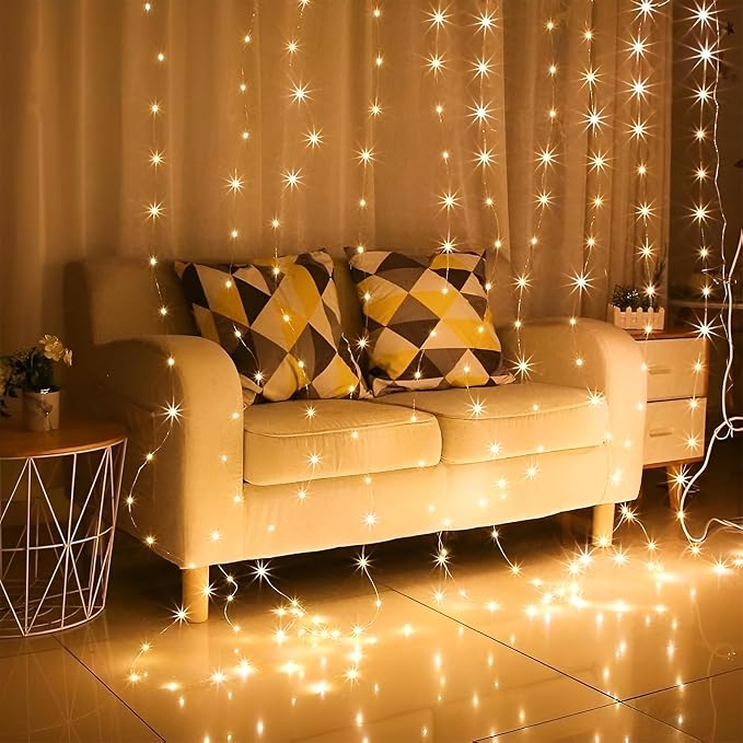 33Ft 100LED Plug-in Waterproof Fairy String Lights with 8 Lighting Modes - Indoor & Outdoor Decor for Bedroom, Girl’s Room, Garden, Party, Christmas - Warm White Twinkle Lights