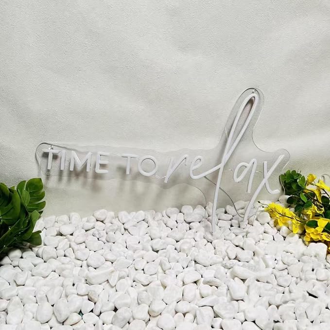 TIME To relax Warm White Led Neon Lights for Wedding Event Wall Decor Party Salon Bar Business Logo Beauty Salon Massage Parlor High-End Restaurant