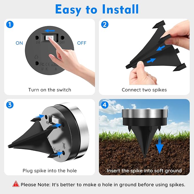 Solar Ground Lights Outdoor, 1 Pack Solar Lights Outdoor Waterproof, Mini Flat Solar-Powered Garden Light, Landscape Lighting for Garden Yard Lawn Pathway Walkway Driveway Backyard Decor, Cold White