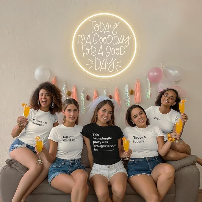 Neon Signs Today Is A Good Day for A Good Day LED Dimmable Neon Light Sign Neon Wall Decor Signs for Bachelorette Party Engagement Party First Birthday Favors Wedding Anniversary for Party Home Wall Wedding Decoration Art Gift