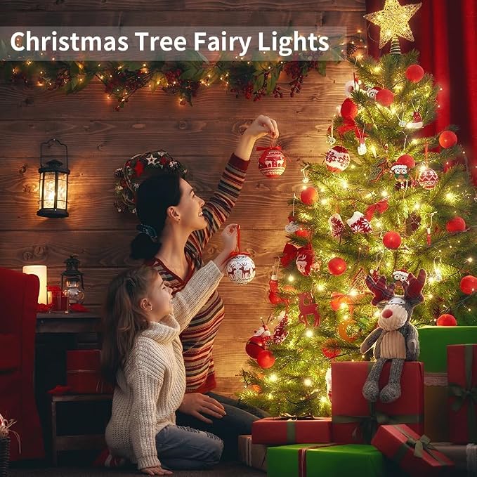 GDEALER 2 Pack 20 Ft 60 LED Fairy Lights, Battery-Operated, Warm White | Remote Control, Timer, 8 Lighting Modes, 10 Brightness Levels, Silver Wire Twinkle Lights for Bedroom, Party and Indoor Decor