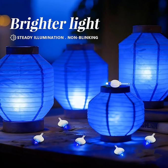 Aogist 48 Pack Small LED Lights Battery Powered Waterproof Hanging Light Last 48 Hours for Paper Lanterns,Balloons,Floral,Weddings & Festival Christmas Decorations,Blue