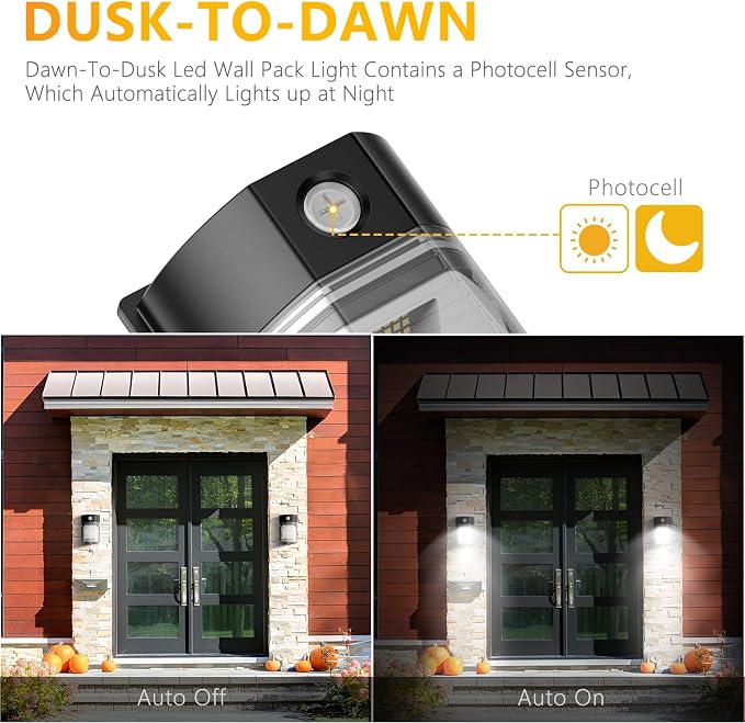 30W LED Wall Pack Light, 3600LM, 5000K Daylight, 120Vac Led Porch Lights, IP65 Waterproof Outdoor Security Lighting for Garage Warehouse Garden, ETL Certified, 1 Pack