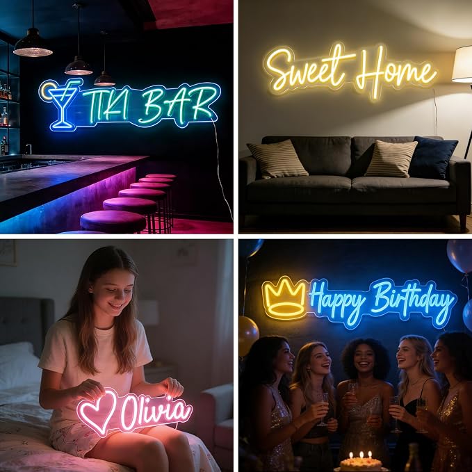 Custom LED Neon Signs for Wedding, Business, Logo, Shop, Beauty, Salon | 100% Personalized, Even Lighting, Adjustable Brightness, Premium Materials, Easy Installation, Safe Low-Voltage Lighting