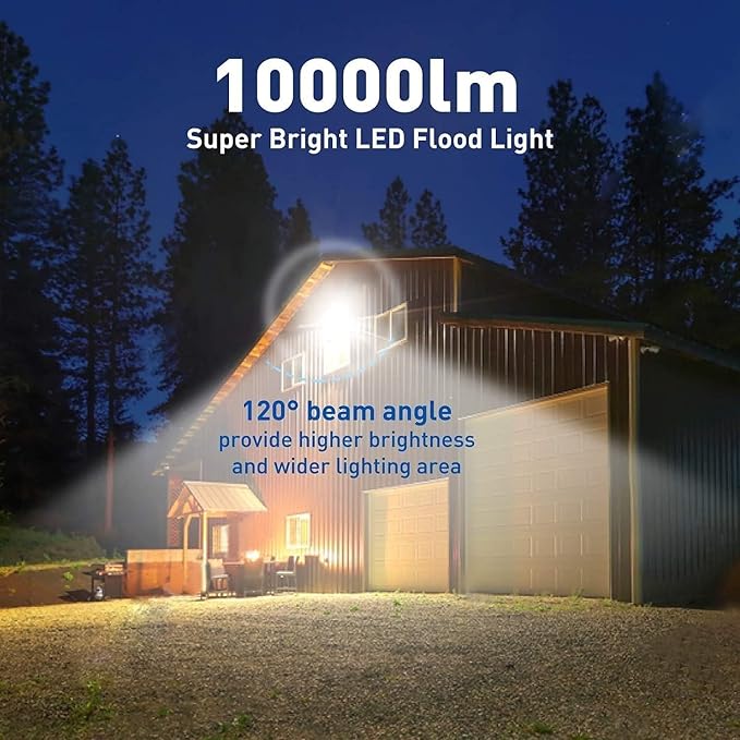 4Pack LED Flood Light Outdoor,50W LED Work Light 5500lmwith 6FT US Plug,IP66 Waterproof Exterior Security Lights,6000K Daylight White Outside Floodlights Slim Design for Playground Yard