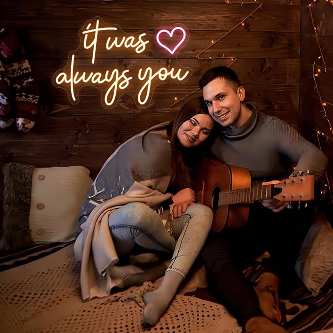 It Was Always You Neon Sign for Bedroom Living Room Wall Decor, Romantic Gift for Wedding, Engagement, Anniversary, Birthday, Valentine'S Day