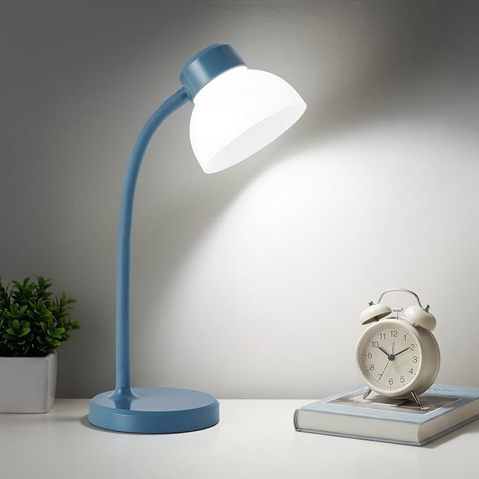 Desk Lamps for Home Office,Small LED Reading Lamp,5000K Eye-Care Desk Light | Desk Lamps for College Dorm, Kids Study Table, Bedroom , Flexible Gooseneck, Compact Small Table Lamp, Space-Saving Design