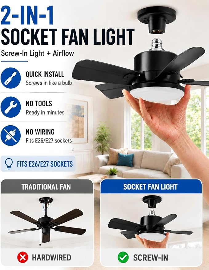 Ceiling Fan with Light, 17'' Flush Mount Low Profile Fan for Bedroom &Patio | Quiet Reversible DC Motor, 6-Speed, 3-Color Temp Dimmable LED Light with Remote & Timer, Indoor Small Ceiling Fan Black