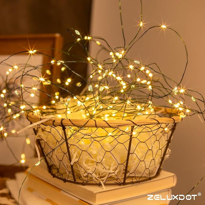 200FT 600LEDs Fairy Lights Plug in,Green Wire,Warm White | Waterproof Led String Lights,8 Modes Remote Twinkle Light for Outdoor Indoor Christmas Wedding Birthday Garden Decorations