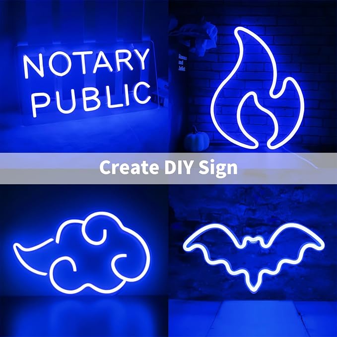 iNextStation 16.4FT 12V LED Strip Light Blue Neon LED Rope Lights (No Plug) | IP65 Waterproof Flexible Silicone Neon LED Lights Strip, 0.98Inch Cuttable LED Strips for DIY, Bedroom, Gaming Room TV Decor