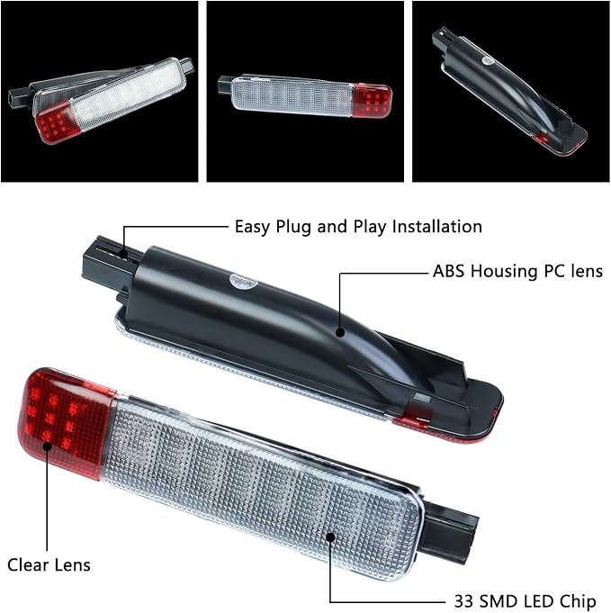 LED Side Door Panel Courtesy Lights Fit for Chevy Sierra GMC C/K | Fit for Yukon Silverado 1500 2500 3500 Avalanche,Suburban,Hum-mer H2 Car Interior Panel Lighting,Blue&Red Step Light Assembly