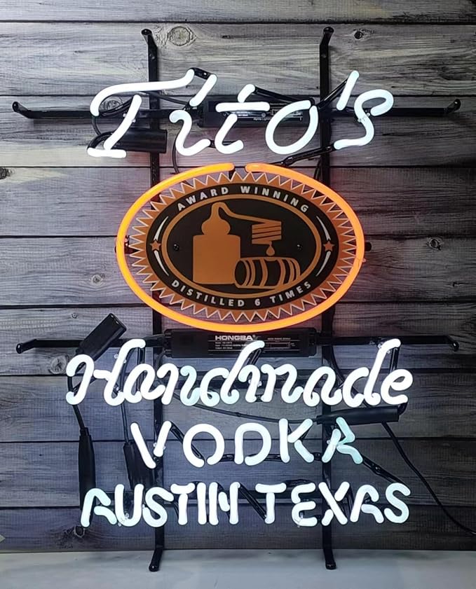 Handmade Real Glass Neon Tube Beer Tito's Vodka Handmade Vodka Neon Signs For Home Bar Man Cave Pub Store Restaurant Wall Decor Artwork Wedding Decor Neon Birthday Party Gifts 24 X 20 Inches