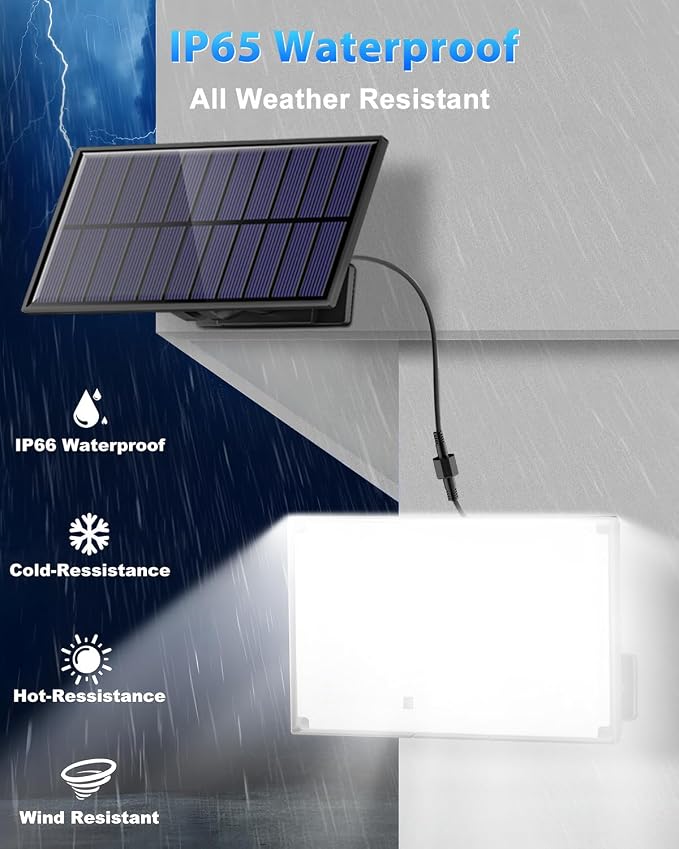 Gusicil Solar Lights for Outside, Motion Sensor Outdoor Lights,1Pack | 3 Modes Split Motion Sensor, Remote Control, Waterproof IP65, For Yard, Patio, Garden, Garage