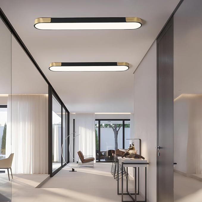 Tioolo Dimmable LED Ceiling Lights Flush Mount Ceiling Light 4FT LED Wraparound Light with Remote Linear Light Fixture for Kitchen Laundry Closet Garage Office Hallway (60W/3000-6500K)