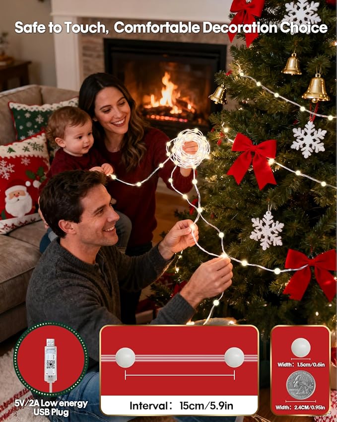 Color Changing Globe String Lights 16.4FT 33LEDs, Smart LED Fairy Lights with Remote & APP Control, Mini Ball RGB Twinkle Lights for Indoor Bedroom Party Christmas Holiday Decor