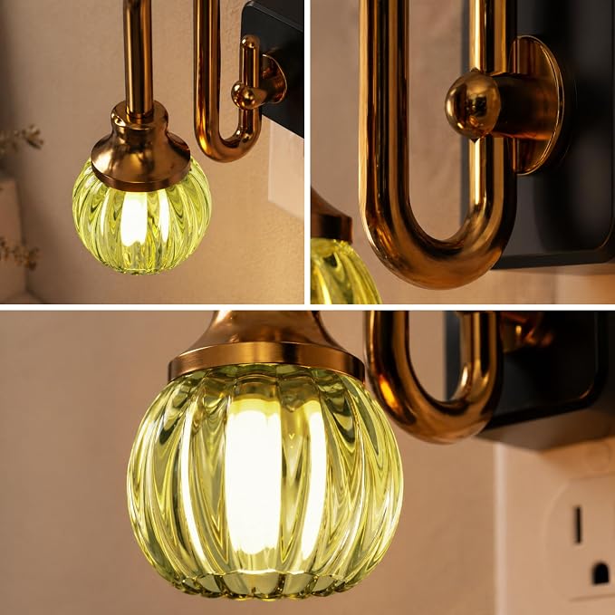 JandCase Night Light, Night Lights Plug into Wall Green Tulip 2 Pack | LED Nightlight, 0-100LM Dimmable Nightlights, Dusk to Dawn Sensor, 1W Vintage Nite Light for Bathroom Hallway Gift Decor
