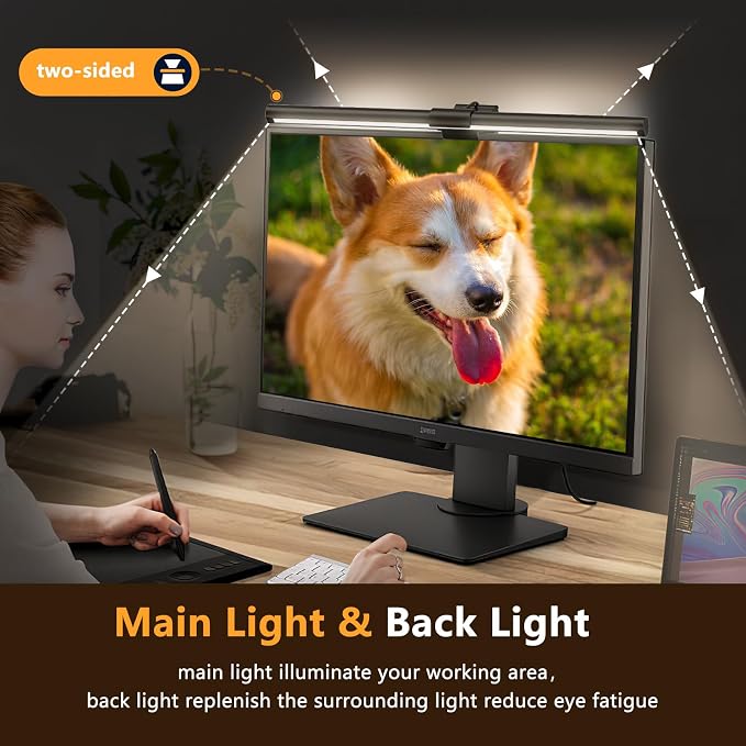 Monitor Light Bar, Screen Light Bar, PC light, Desk Lamp for Eye Caring, Space Saving with Remote Control, Adjustable Color Temperature, Backlight, USB Powered LED for Home Office Work (Remote)