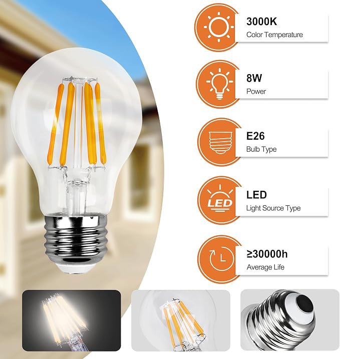 FUDESY Outdoor Wall Lanterns, 3000K Dimmable LED Edison FilamentBulb Included, Anti-Corrosion Plastic Materials, Black, P746-E26