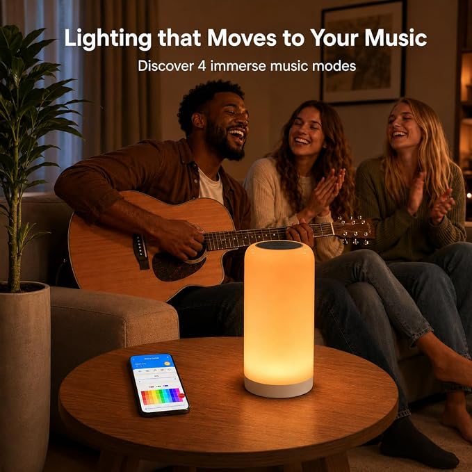 DAYBETTER RGB Smart Bedside Lamps, Touch Lamps for Nightstand, LED Lamp Compatible with Alexa and Google Assistant, Color Changing Lamp for Bedroom Living Room,25 Scene Mode (Only for 2.4GHz WiFi)
