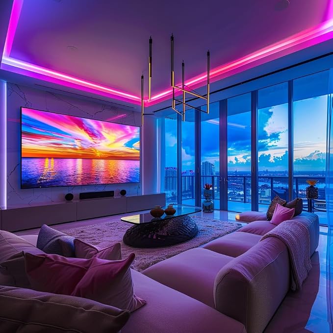 LED Strip Lights 24V COB Pink 16.4ft (No Power Supply) | Super Bright, Dotless High Density 14W/m, 8mm Width Cuttable Flexible, Home DIY Commercial Decoration
