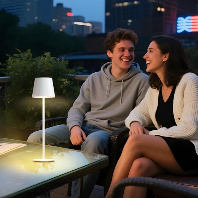uuffoo 3 Pack Cordless Table Lamp Rechargeable 5000mAH Battery Operated Lights Touch Control LED Portable Desk Lamps 3 Color Dimming for Outdoor Coffee Bedroom Kitchen (White)