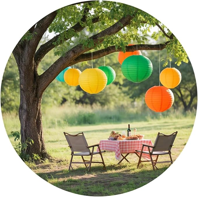 Chinese Paper Lanterns - Pack of 10, 10-Inch Colorful Hanging Lights for Birthday Party Decorations, Ceiling Decor, Rainbow Classroom, Wedding, and Home Party
