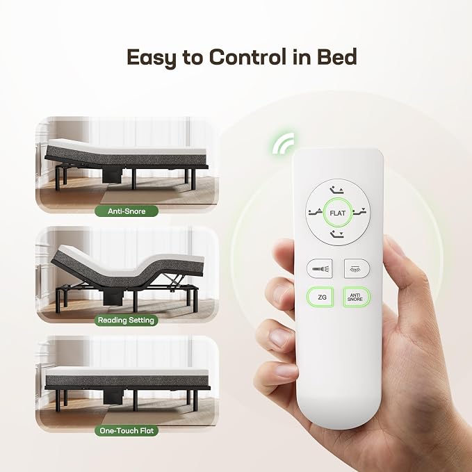 Marsail Split King Adjustable Bed Base with Wireless Remote, Dual Motor Smart Frame with Zero Gravity & Anti-Snore, 4 USB Ports & Under Bed Lighting, Quick 3-Min Setup