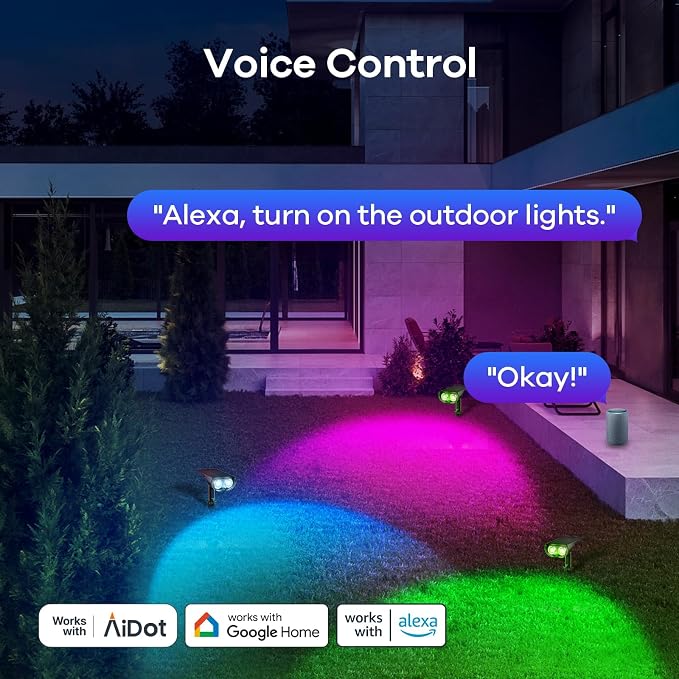 Linkind Outdoor Lights Smart Hub, Bluetooth Mesh Networks Group Control 32 Devices, 43 Dynamic Preset Scenes and Multiple Music via Remote Control, USB Charged, Work with Alexa and Google Assistant
