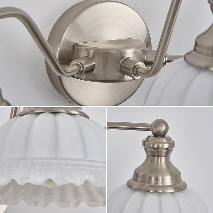 Brushed Nicke 3 Light Vanity Light Bathroom Vanity Light Fixture