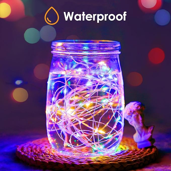 kolpop 5Pack Fairy Lights Battery Operated, 50 LED Mini String Lights with Timer, Multicolour Tiny Christmas Light for Indoor Wedding Bedroom Decorations